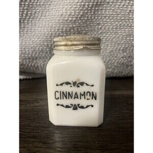Cinnamon FRANK TEA & SPICE CO Dove Brand White Milk Glass Spice Shaker
